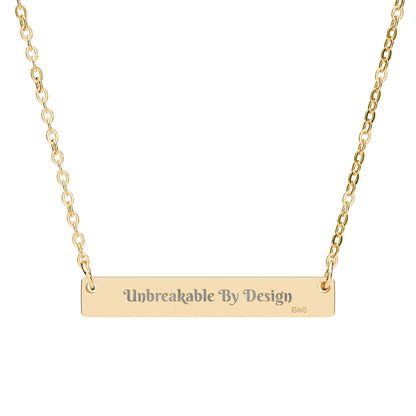 Engraved Horizontal Bar Necklace — Unbreakable By Design Pendant