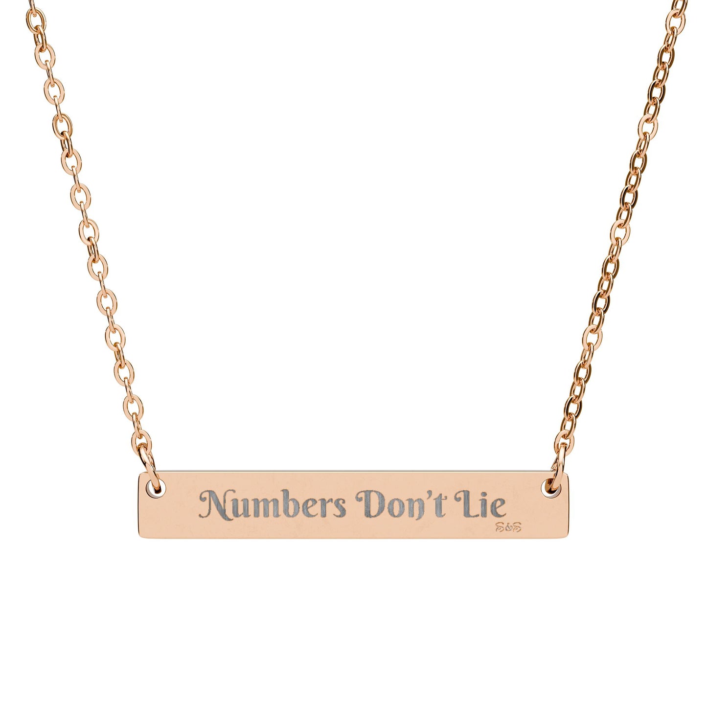 Engraved Horizontal Bar Necklace — Numbers Don't Lie Pendant
