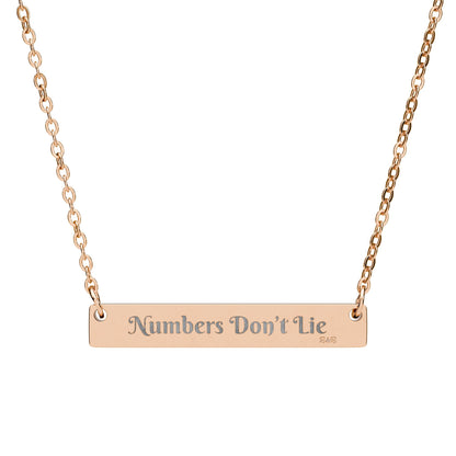 Engraved Horizontal Bar Necklace — Numbers Don't Lie Pendant