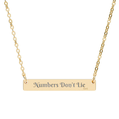 Engraved Horizontal Bar Necklace — Numbers Don't Lie Pendant