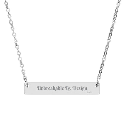 Engraved Horizontal Bar Necklace — Unbreakable By Design Pendant