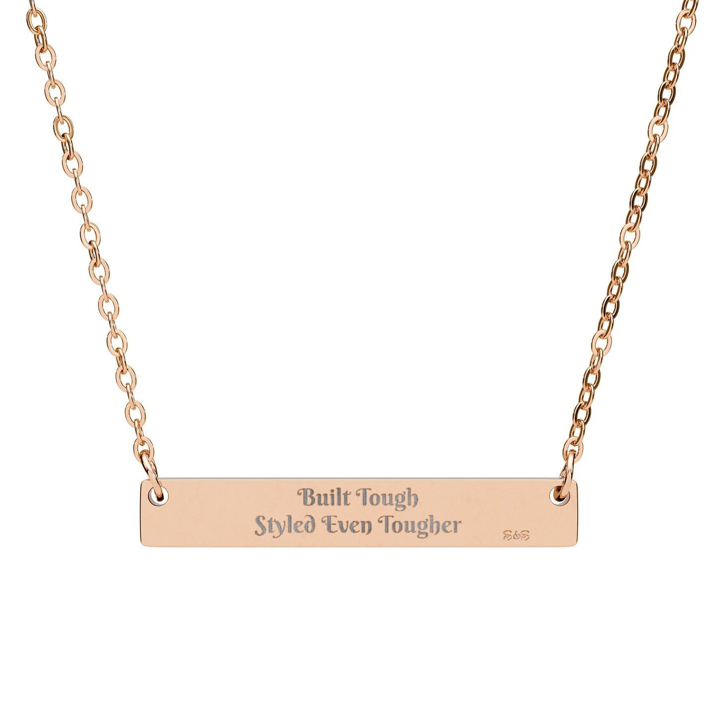 Engraved Horizontal Bar Necklace — Built Tough Styled Even Tougher Pendant