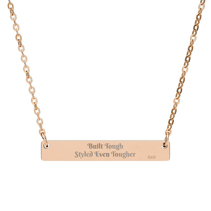 Engraved Horizontal Bar Necklace — Built Tough Styled Even Tougher Pendant