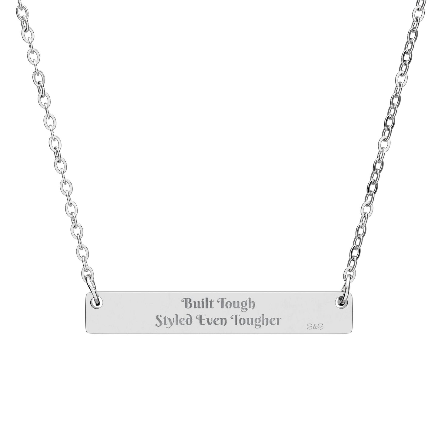 Engraved Horizontal Bar Necklace — Built Tough Styled Even Tougher Pendant