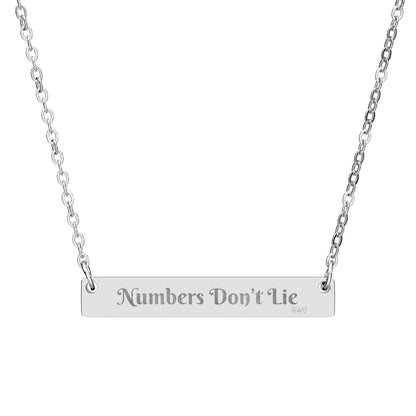Engraved Horizontal Bar Necklace — Numbers Don't Lie Pendant