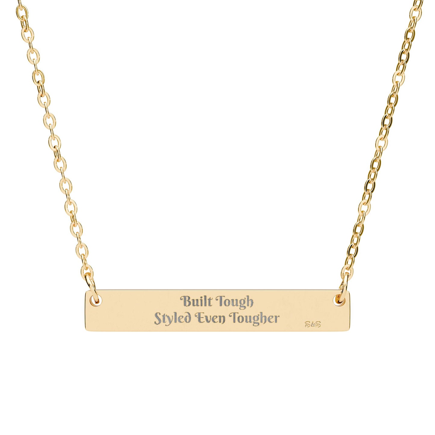 Engraved Horizontal Bar Necklace — Built Tough Styled Even Tougher Pendant
