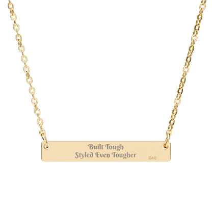 Engraved Horizontal Bar Necklace — Built Tough Styled Even Tougher Pendant