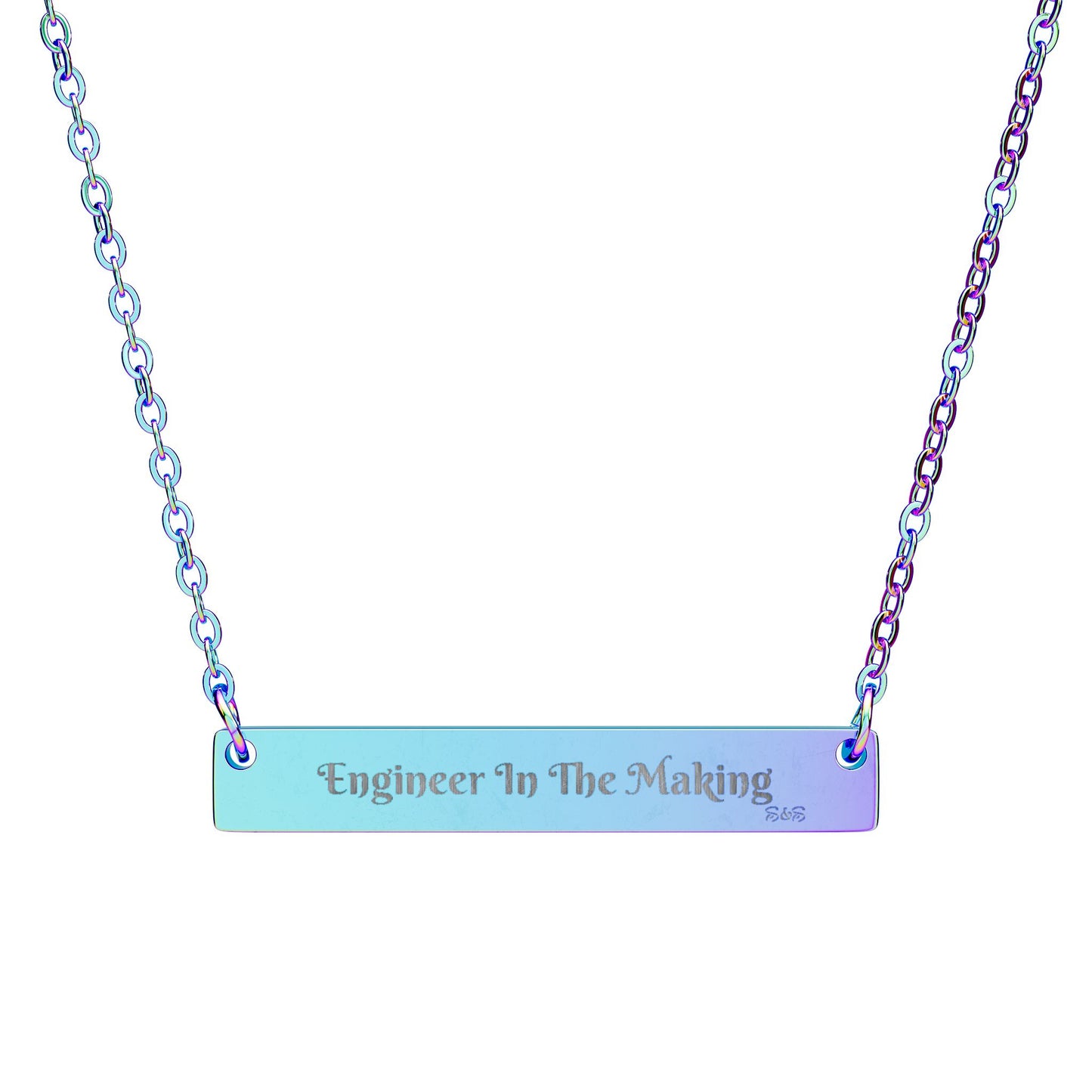 Engraved Horizontal Bar Necklace: Engineer In The Making Pendant