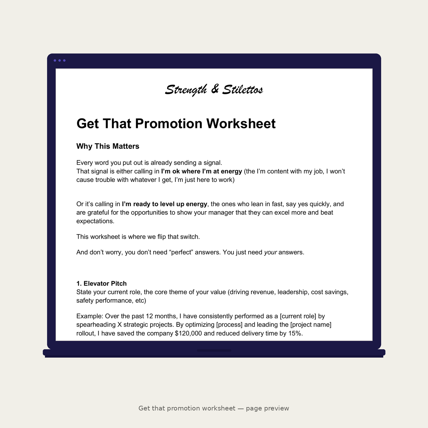 Get That Promotion Worksheet