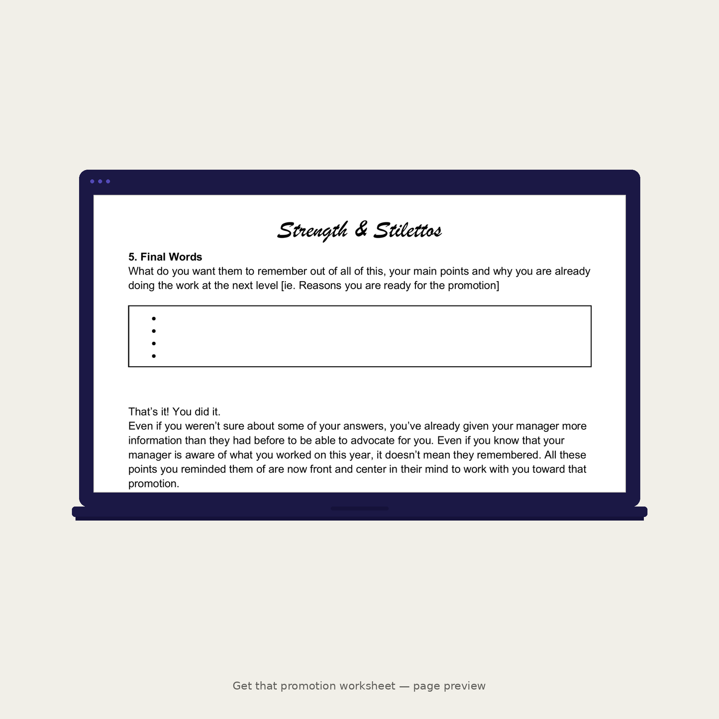 Get That Promotion Worksheet