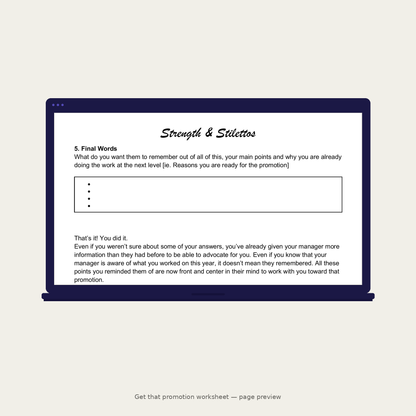 Get That Promotion Worksheet